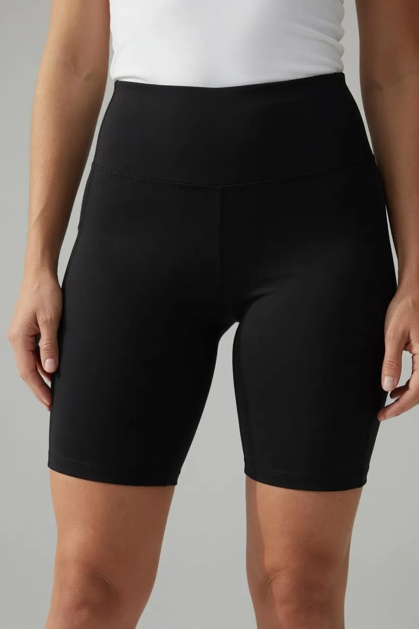 KOLARKI DAMSKIE - KOLOR CZARNY - KRÓTKIE LEGINSY SPORTOWE - NYLON