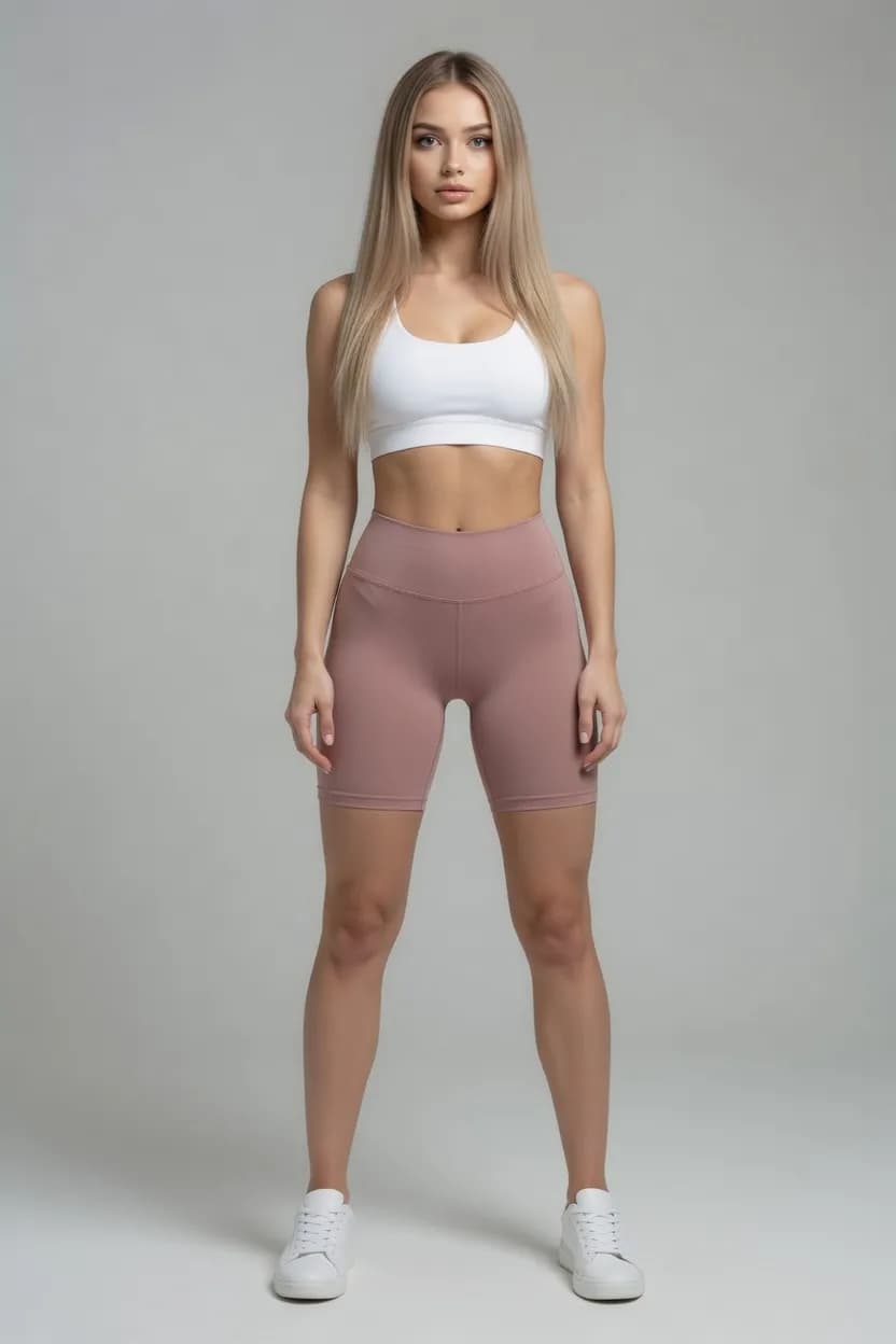 KOLARKI DAMSKIE - KOLOR BRUDNY RÓŻ - KRÓTKIE LEGINSY SPORTOWE - NYLON