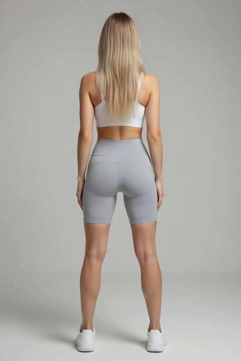 KOLARKI DAMSKIE - KOLOR NIEBIESKI - KRÓTKIE LEGINSY SPORTOWE - NYLON